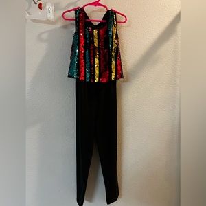 Holiday sequin jumpsuit